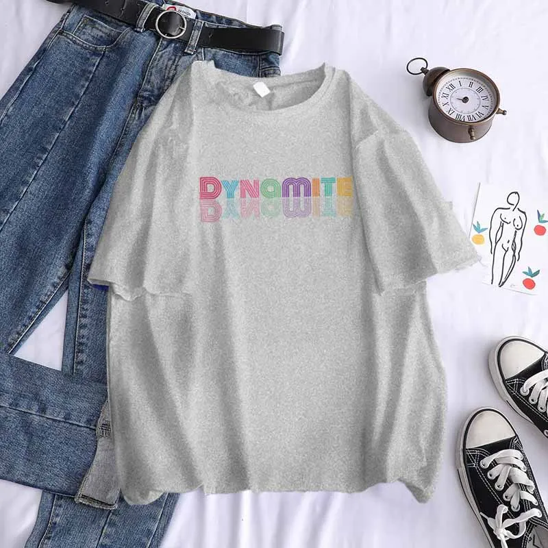 

T shirt women tshirt 2021 new design fashion letter print harajuku loose summer style T-shirt aesthetic clothe female Tops