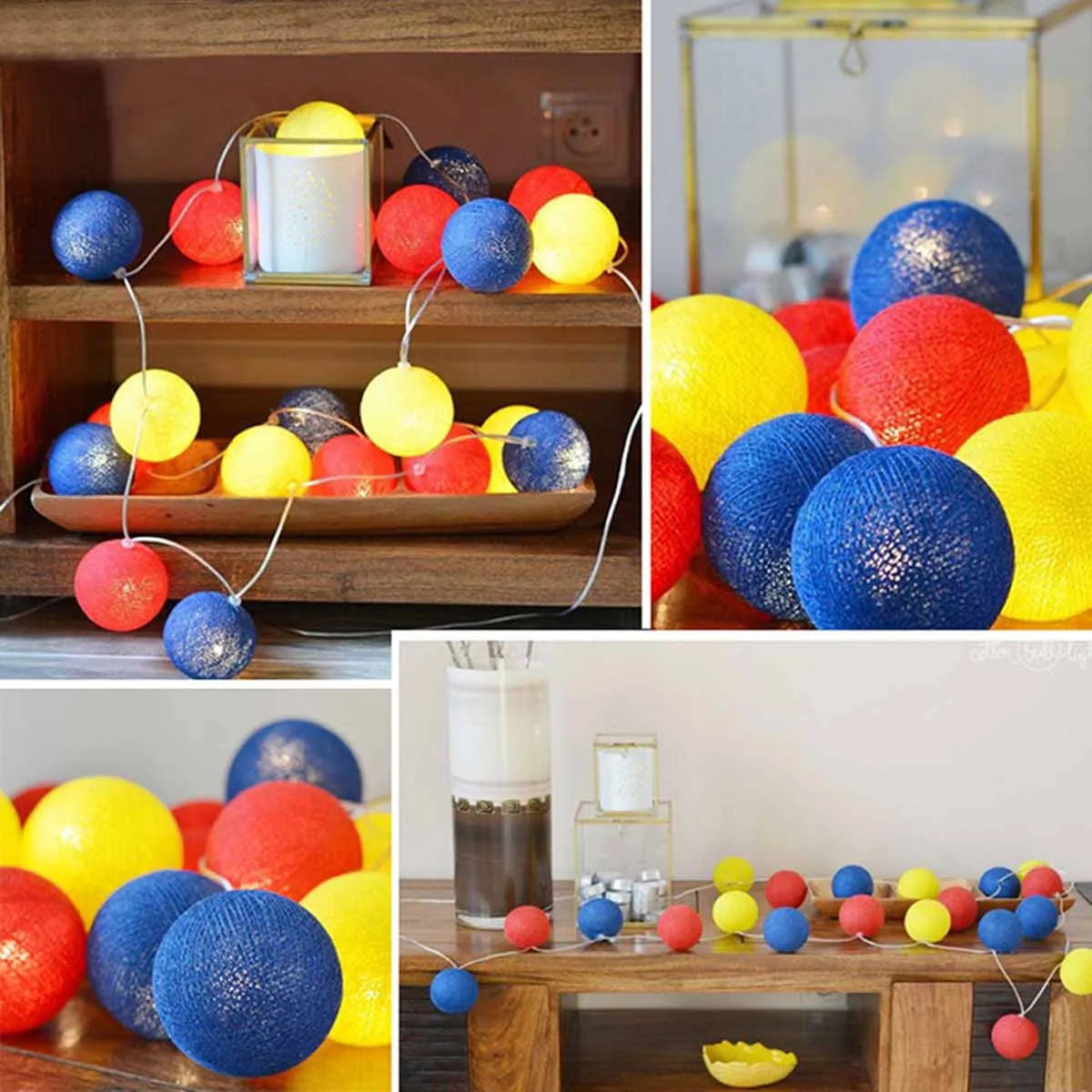 

3M 20 LEDs Cotton Ball String Lights Outdoor Decoration Fairy Lights Valentine Wedding Holiday Garland Christmas Globe Lighting