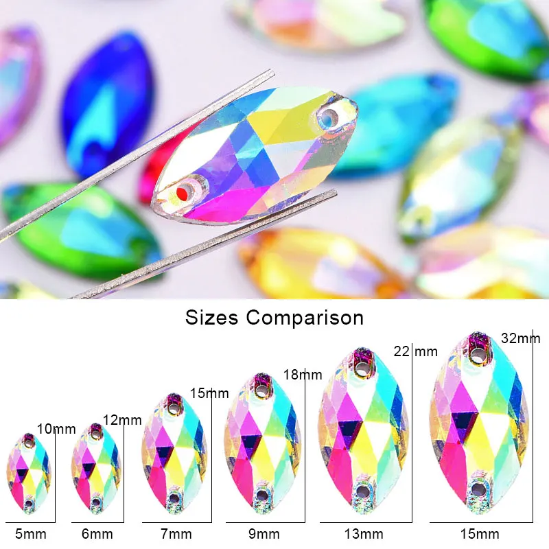 Navette стразы Пришивные с лошадью из стразов стекло для глаз шитье стразами белые