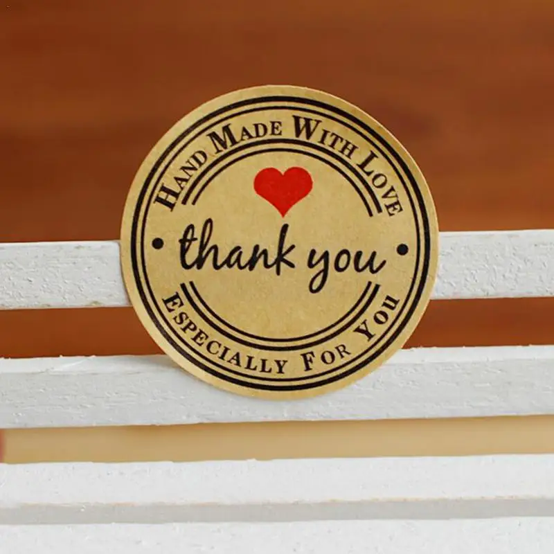 

Sealing Round Natural Stickers Kraft Paper Sealing Stickers Thank You Decorative Stickers Stickers Baking Sealing Stickers 12