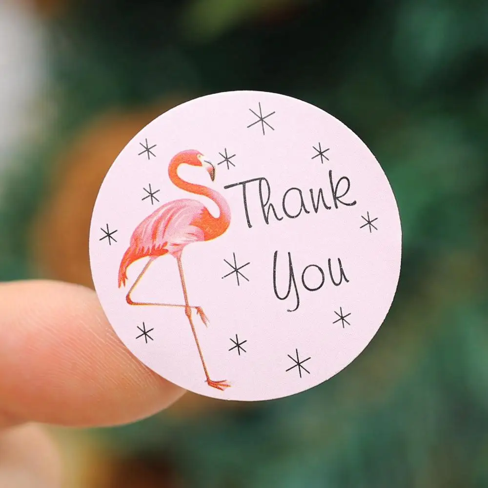 Круглый герметик для тортов &quotфламинго&quot спасибо ручная работа Упаковочный