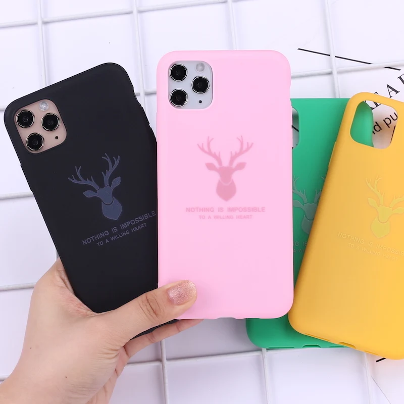 

Buck Deer Moose Head Bold Phone Cover For iPhone 11 12 mini Pro Max X XS XR Max 7 8 7Plus 8Plus 6S SE Soft Silicone Candy Case