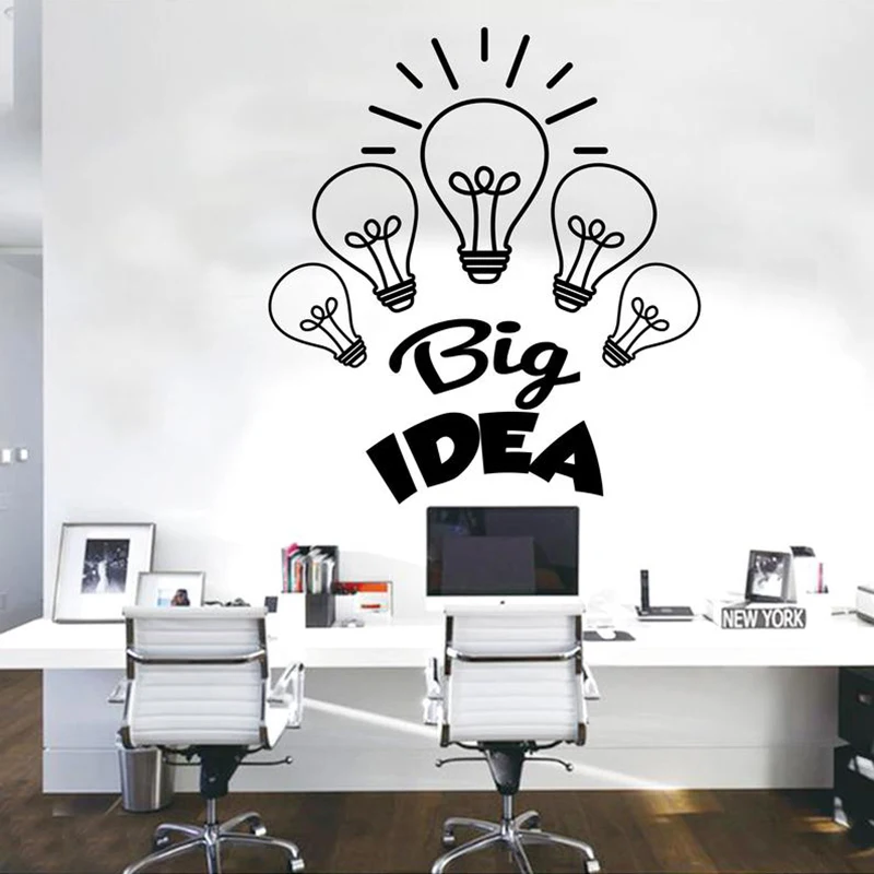 

Office Quote Big Idea Wall Decals Office Business Supplies Vinyl Wall Sticker enterprise Study Office Decor Accessories X177