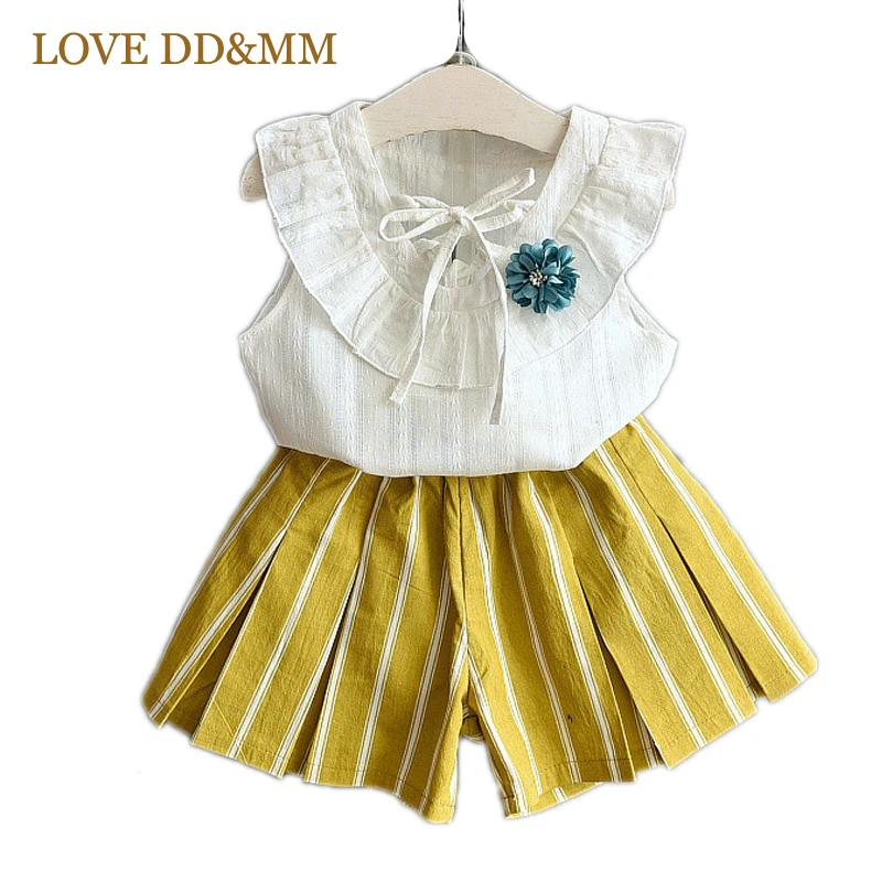 Комплект одежды для девочек LOVE DD &amp MM Новинка лета 2021 Модная хлопковая футболка