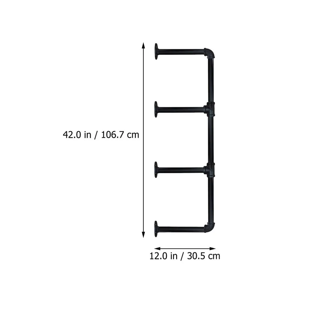 

2Pcs Durable Iron Storage Racks Retro Iron Pipe Racks Home Use Racks Black