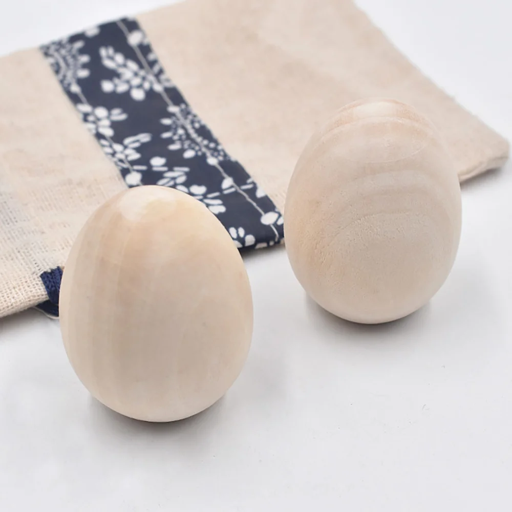 

12pcs Wood Artificial Eggs Graffiti Eggs Kids DIY Egg Toys (Wood Color)