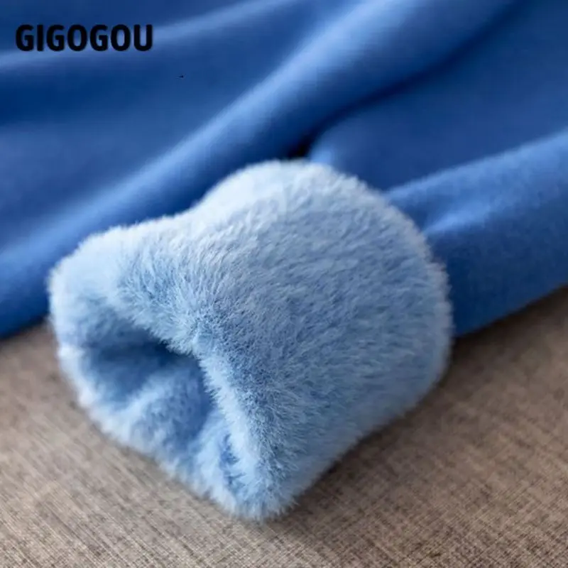 GIGOGOU/зимние теплые женские свитера с высоким воротником однотонный пуловер
