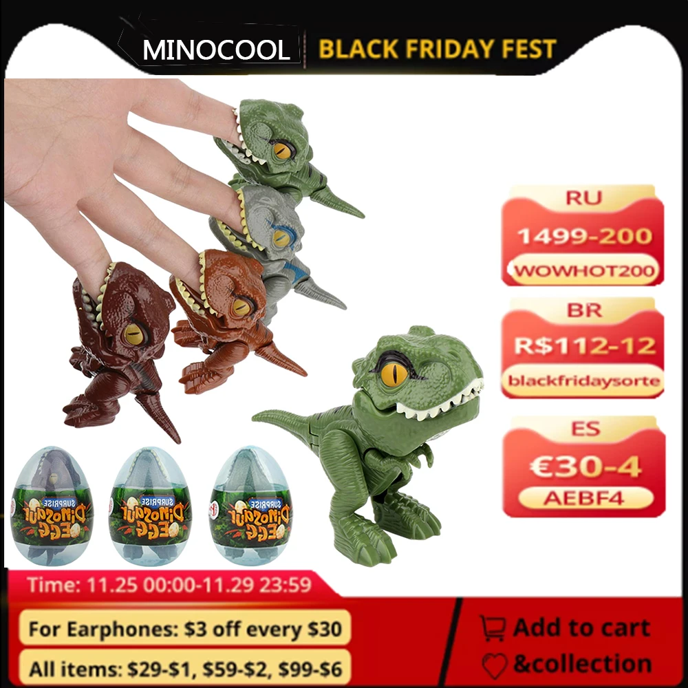 

Забавные Яйца динозавра, новинка, фигурки динозавров на палец, аниме, игрушки, хитрый Тираннозавр Рекс, модель динозавра, игрушка, подарки дл...