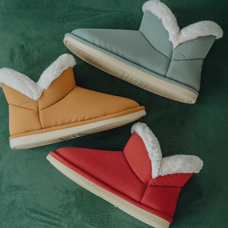 Женские зимние тапочки бархатная теплая хлопковая обувь для дома Женская