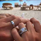 Moonso 925 пробы серебряные парные кольца для влюбленных, корона, крест, циркон, мужские парные кольца для мужчин и женщин, R5475