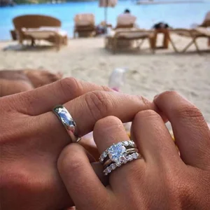 Moonso 925 пробы серебряные парные кольца для влюбленных, корона, крест, циркон, мужские парные кольца для мужчин и женщин, R5475