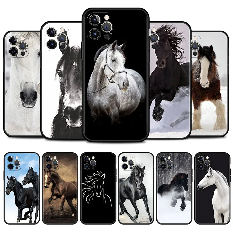 

Чехол для телефона Running Horse для iPhone 13 Pro 12 Mini 11 Pro Max XR X 7 8 6 6S Plus XS Max 5S SE 2020