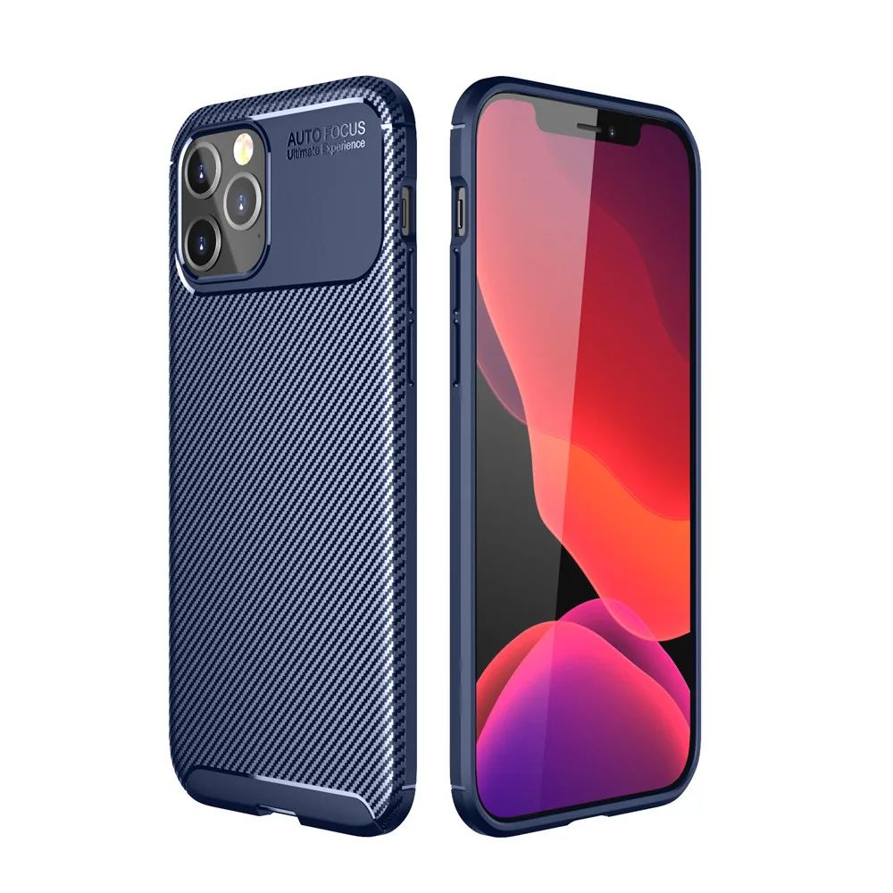 

Shockproof Armor Stripe Carbon Fibre Phone Case For iPhone 12 MINI 11 Pro Max XR XS X 7 8 Plus Silicone Protection Cover Shell