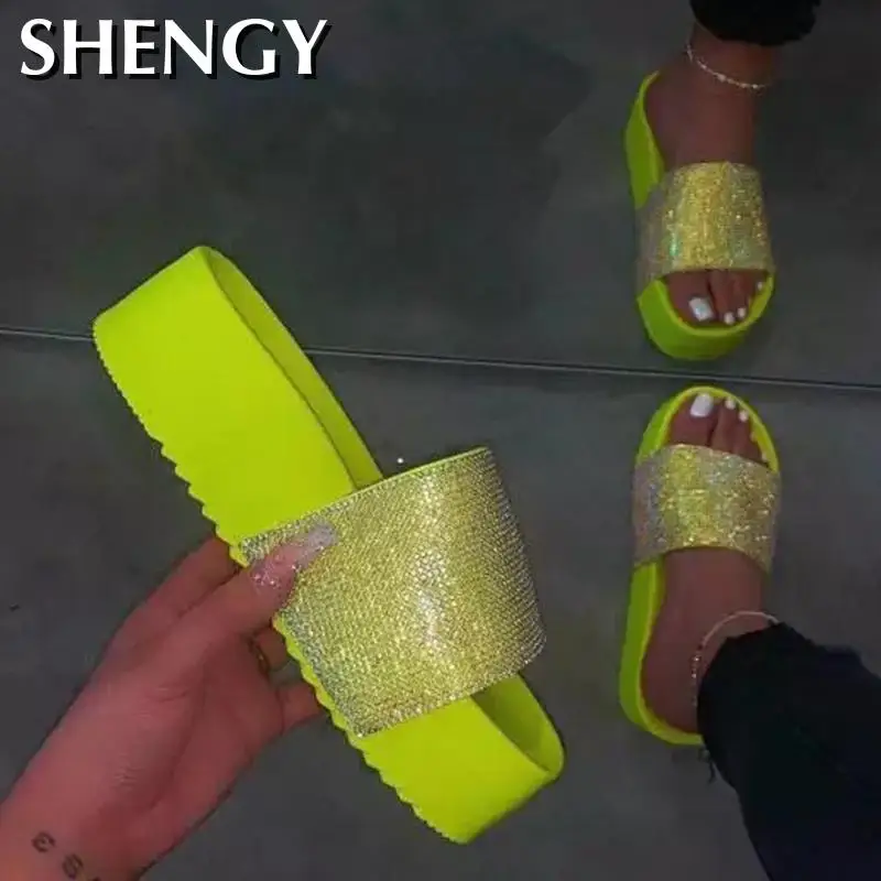 

Женские пляжные шлепанцы карамельных цветов, женские водонепроницаемые шлепанцы на толстой платформе, пляжные яркие шлепанцы