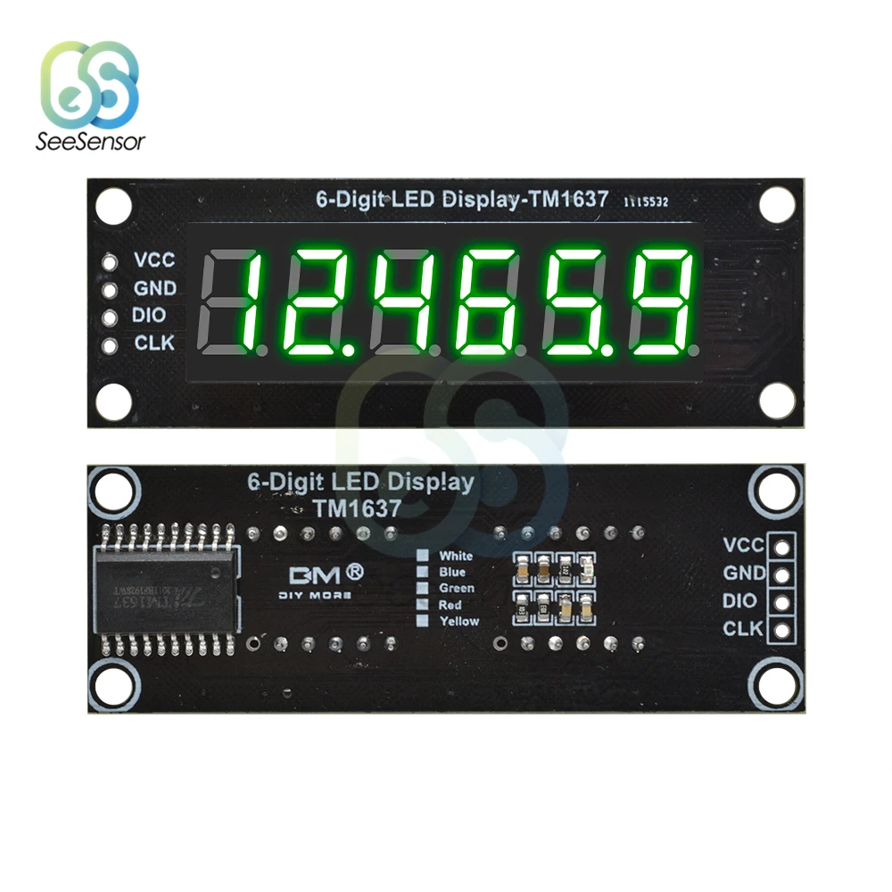 TM1637 0 36 дюймов 6 значный 7 сегментный светодиодный цифровая трубка Дисплей
