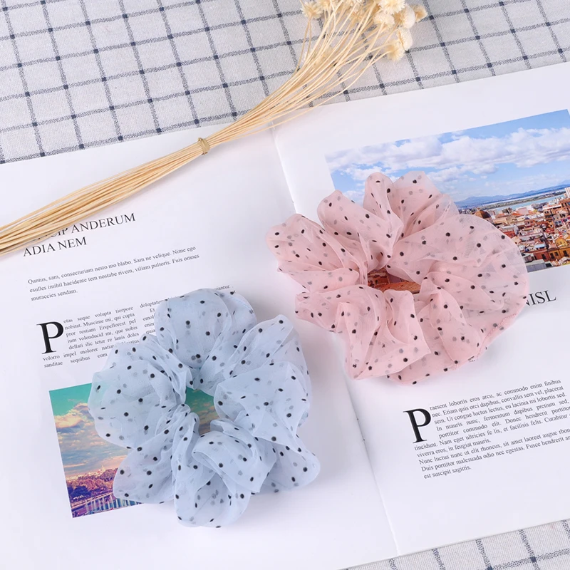 Женская резинка для волос Ruoshui из органзы в Корейском стиле аксессуары украшения