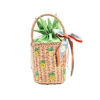 creative personality pineapple beaded woven bucket handbag 2022 spring and summer new fashion trend small bag wholesale