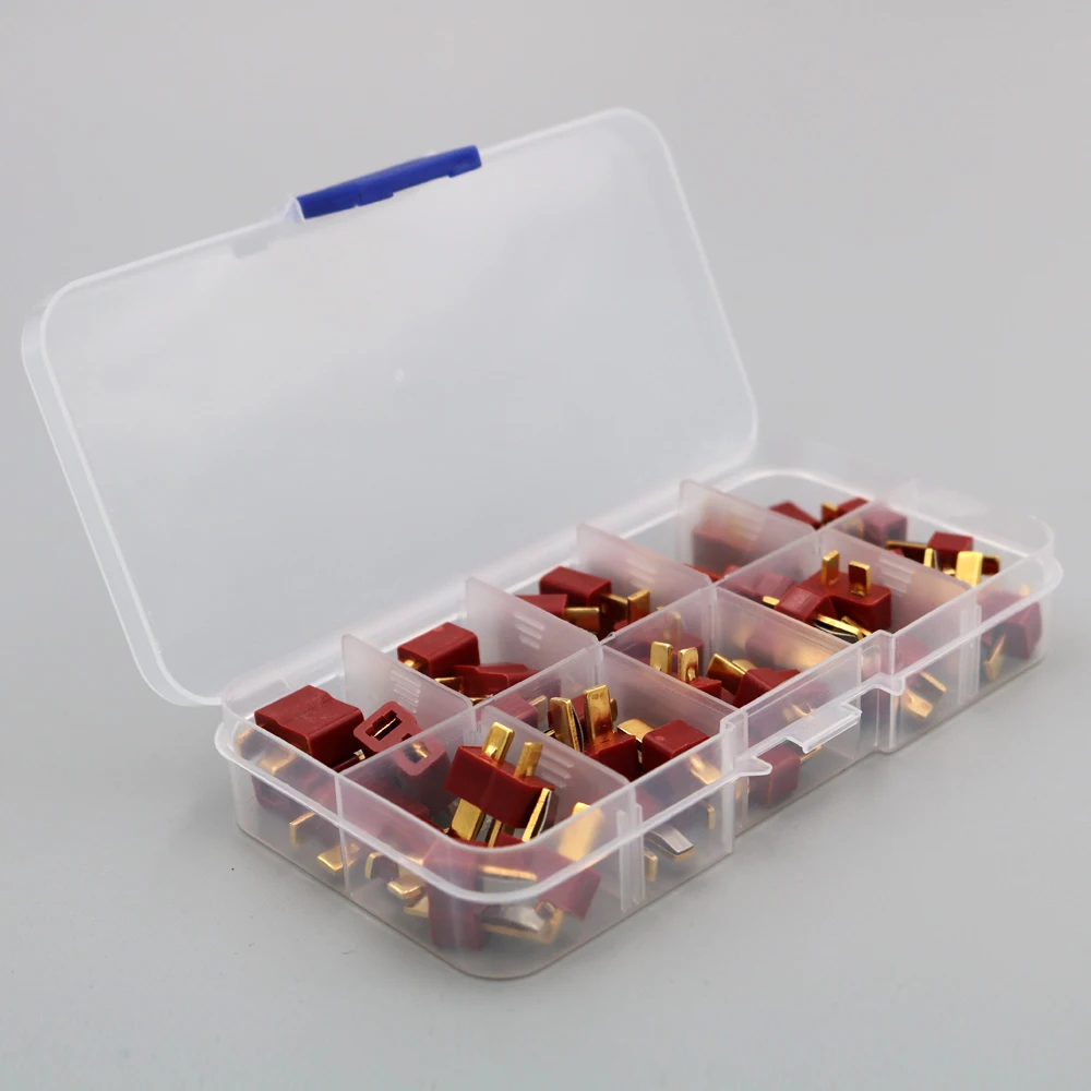 20 парт/кор. T образный разъем красного и черного цвета для аккумулятора Lipo RC