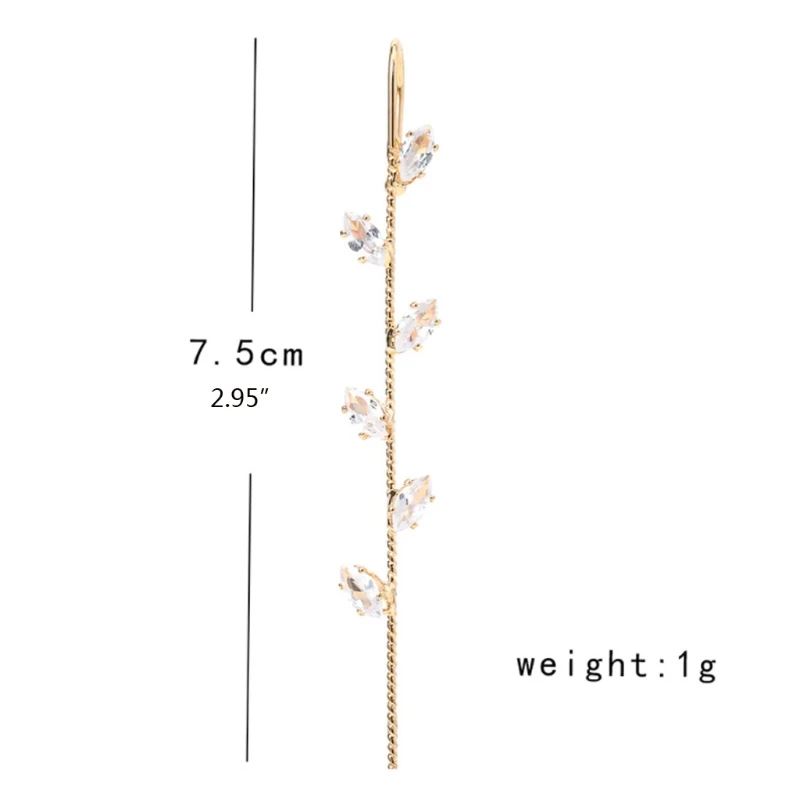 

8Pcs Ear Wrap Earring Elegant Crystal Craved Gold-tone Crawler Hook Earrings Classic Rhinestone Piercing Ear Cuff Women