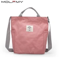 canvas handbag for women solid color portble shoulder bag youth version small fresh casual fashion shopping bags chic dropship