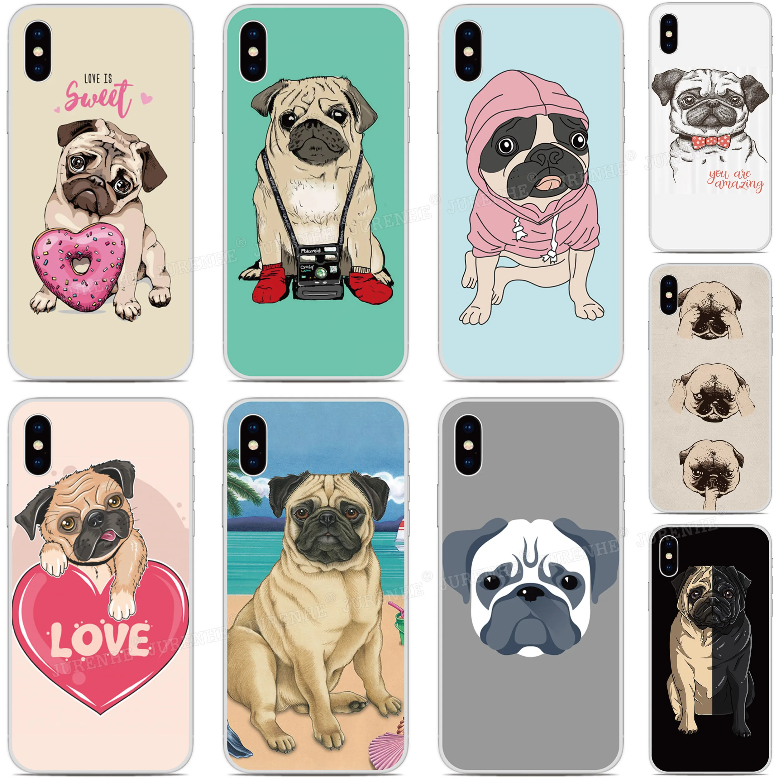 Резиновый мягкий из ТПУ Fundas Щенка Мопса чехол для телефона Oneplus 8 Pro 5G/для One 6 7 7T