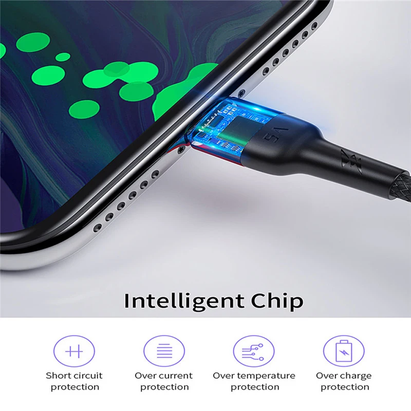 Кабель USB Type-C 5A для Huawei P50 P40 Lite Honor 10 Pro 3 1