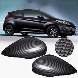 2 pcs carbon fibre wing door rearview mirror cover for ford for fiesta mk7 2008 2009 2010 2011 2012 2013 2014 2015 2016 2017 free global shipping