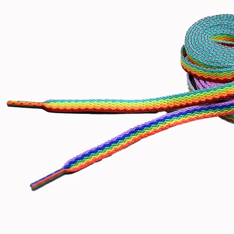 

AF1 Flat Rainbow Shoelaces Colorful Stitching Shoelace Gradient Creative Casual White Shoes Sneaker Shoe laces Rope Fashion