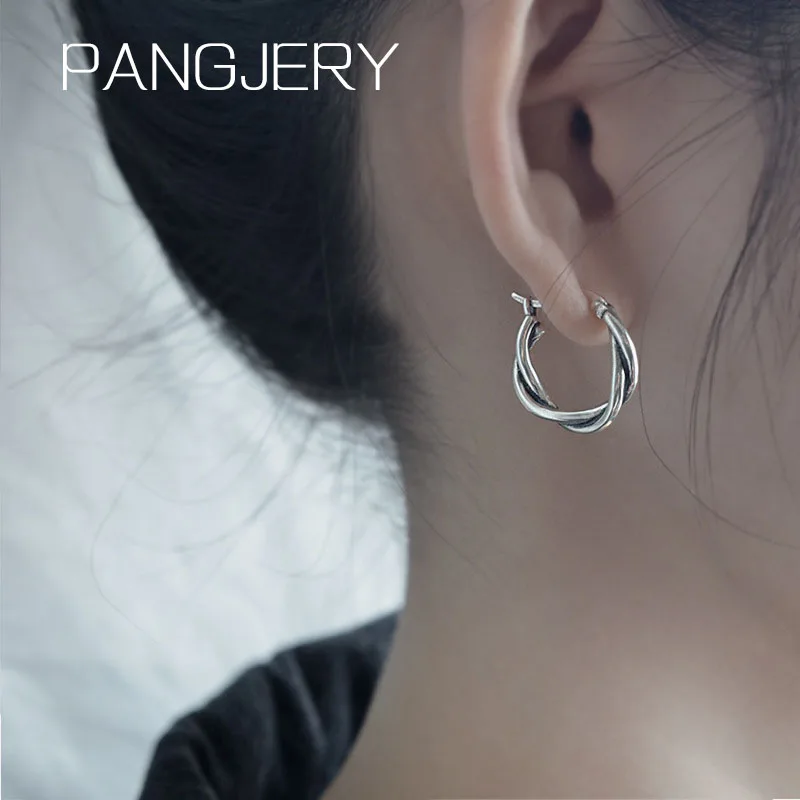 Женские винтажные серьги-гвоздики PANGJERY, стильный дизайн, украшение для вечеринки, предотвращение аллергии, 925