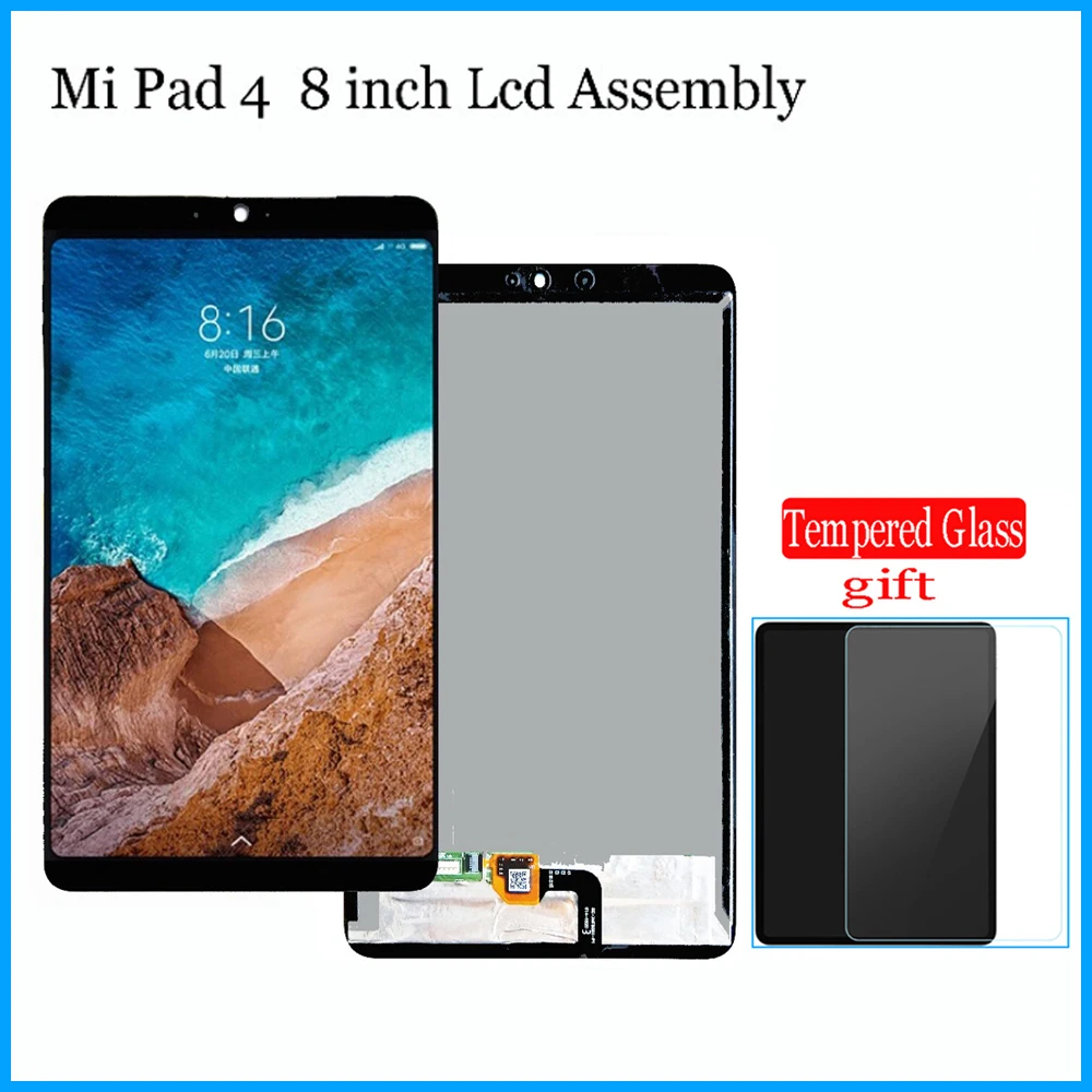 Display Lcd e Digitalizador de Tela Sensível ao Toque Tablet de Montagem Completa Xiaomi mi Pad Mipad4 M1806d9e M1806d9w Miui Novo