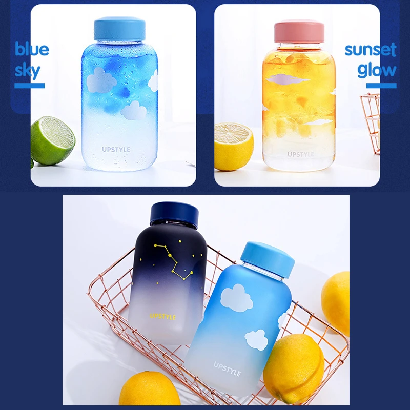 Портативная круглая стеклянная бутылка для спорта на открытом воздухе