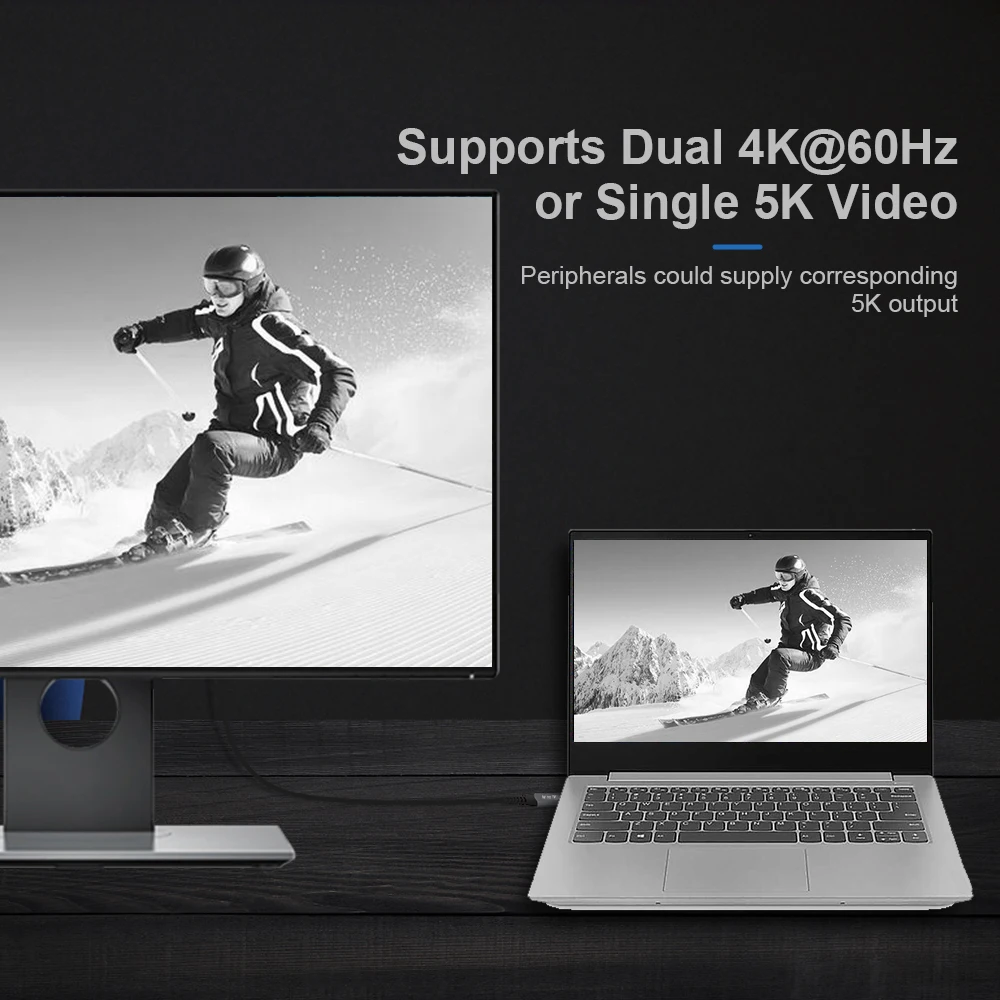 Thunderbolt 4 кабель PD 100 Вт 5K @ 60 Гц USB C к 40 Гбит/с USB4 Быстрый для MacBook внешний SSD eGpu