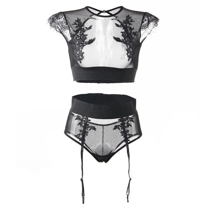 

Comeondear Lingerie Set Ladies Sexy Floral Embroidery Bra Set Transparent Plus Size Bras Panty Women Underwear Set RA80964