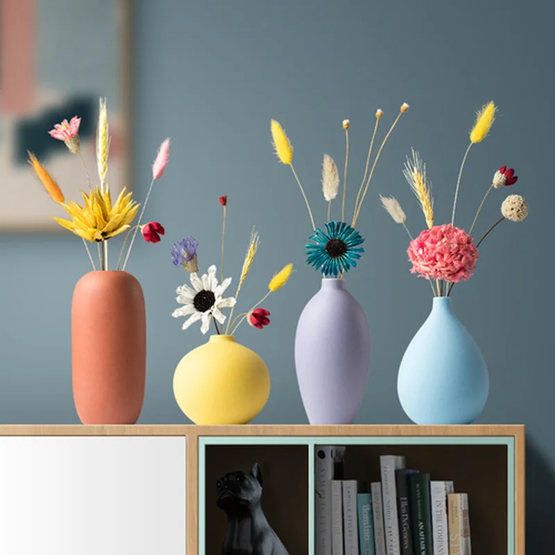 

Bedroom Low Vase Kit Insert Flower Vintage Ornament Plant Vase Decoration Ceramic Vasi Per Piante Da Interno Home Decor BE50WC