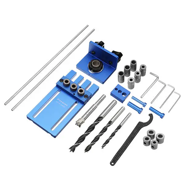 

08450 Aluminum Alloy Dowelling Jig Set Wood Dowel Drilling Position Jig Woodworking Tool