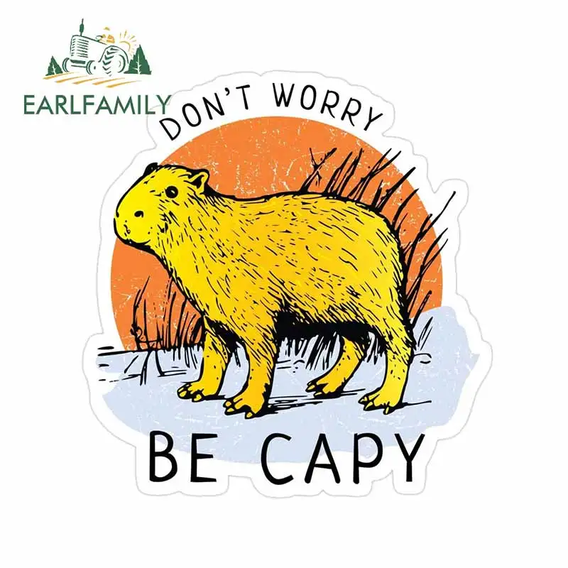 

EARLFAMILY 13cm x 12.5cm For Capybara Car Bumper Window Stickers Fashion Decal Scratch-Proof Waterproof Suitable for VAN RV