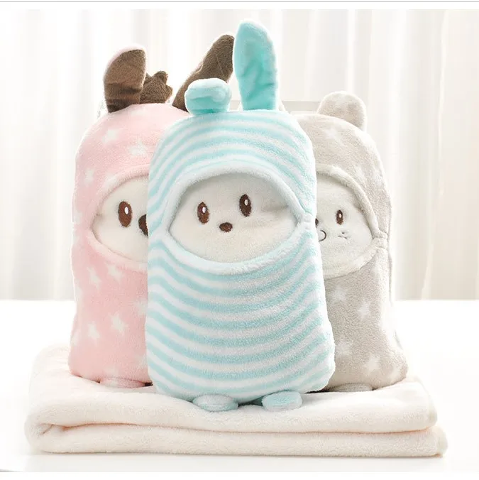 2 в 1 Подушка с одеялом хлопок мультяшная Милая звезда плюшевая мягкая подушка