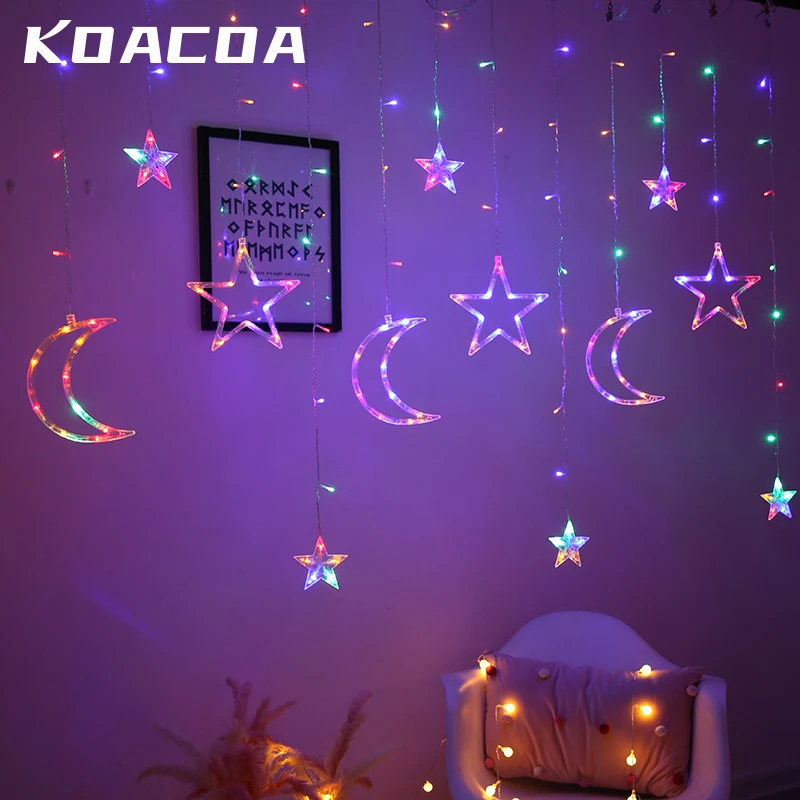 3 5 м Луна Звезды светильник Фея Led украшение ночной Светильник String звездный