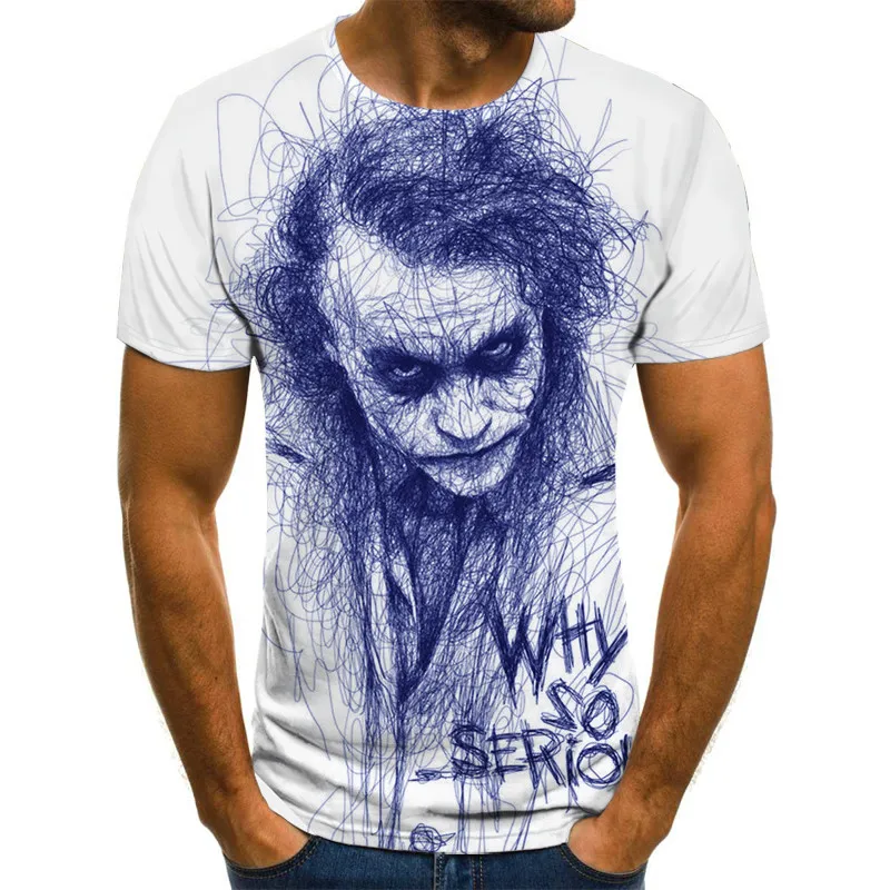 

3D Printed T Shirt Men Joker Face Casual O-neck Male Tshirt Clown Short Sleeve Funny T Shirts 2020 Summer Tee Shirt Homme