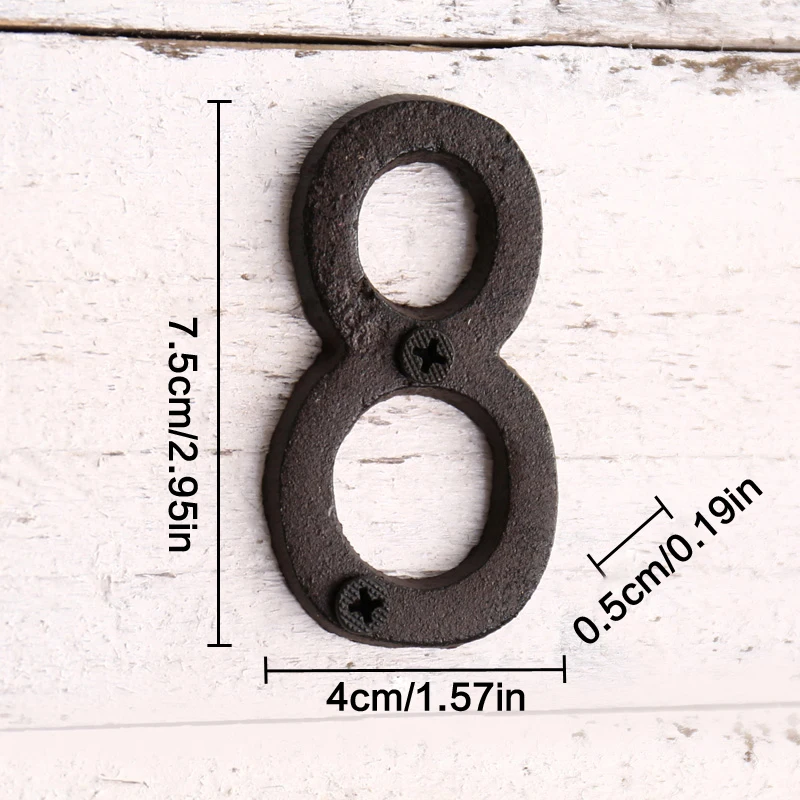 Металлические Цифры Чугунное украшение Настенная плита для кафе сделай сам