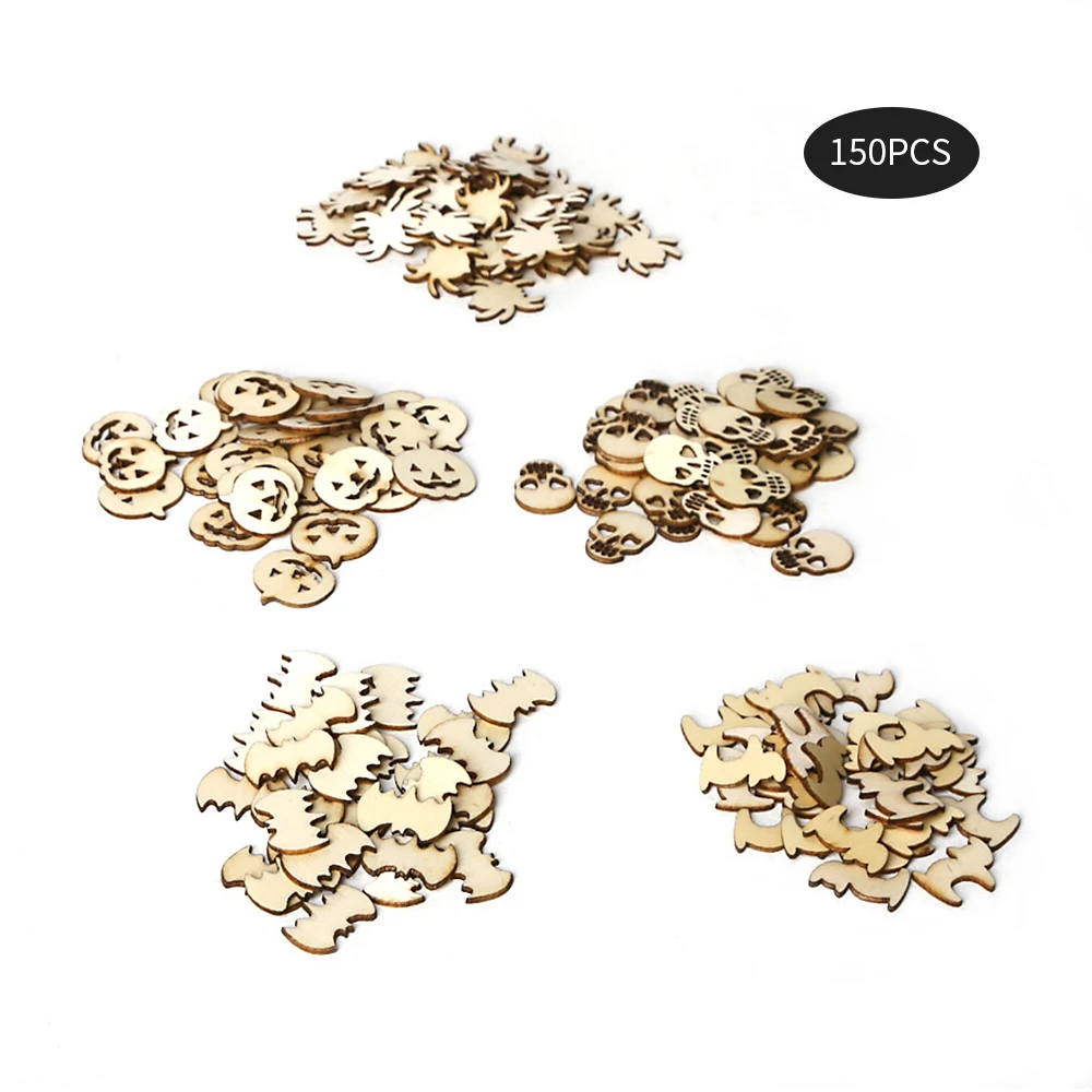 150 шт. Хэллоуин тема деревянный кулон полые тыквы ведьма дом с привидениями Призрак Форма креативная