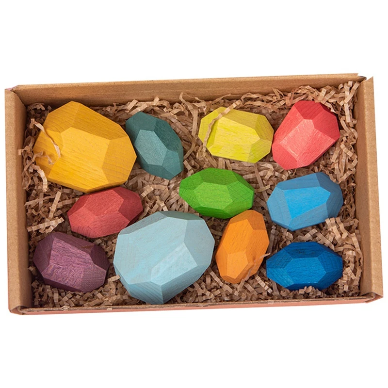 

Детская деревянная Цветной каменные блоки Строительные блоки для детей развивающая игрушка творческий укладки игры Радуга деревянная игр...