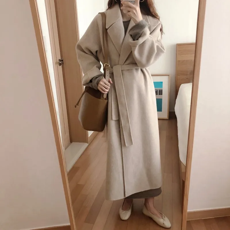 

Women Korean Winter Long Overcoat Outwear Coat Loose Plus Size Cardigans Full Sleeve Manteau Femme Hiver Elegant