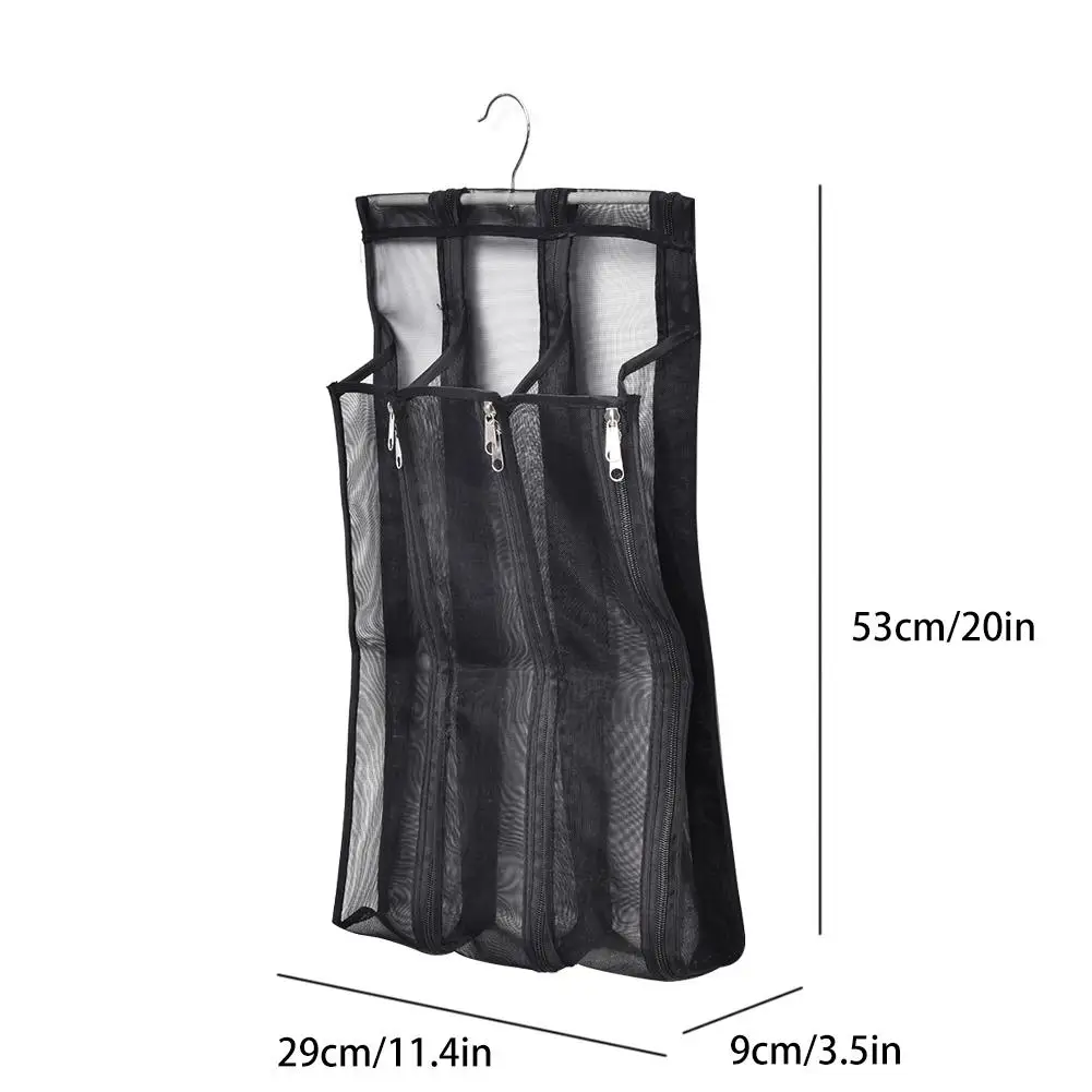 3 Grid Hanging Clothes Storage Bag Large Capacity Laundry Hamper Sock Scarves Organization Mesh Bags Underwear Net | Дом и сад
