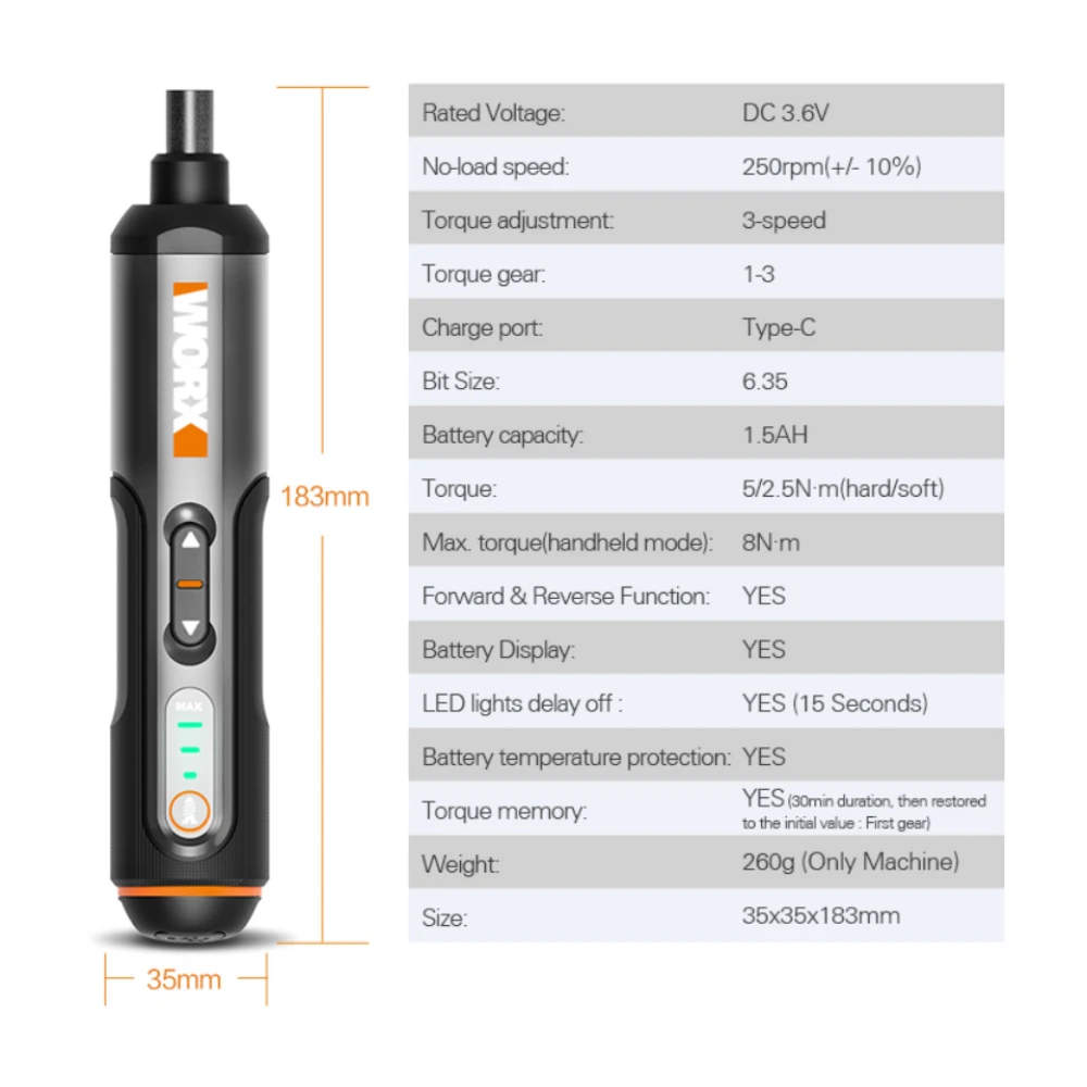 Набор шуруповертов Worx WX240 4 в с зарядкой от USB | Инструменты