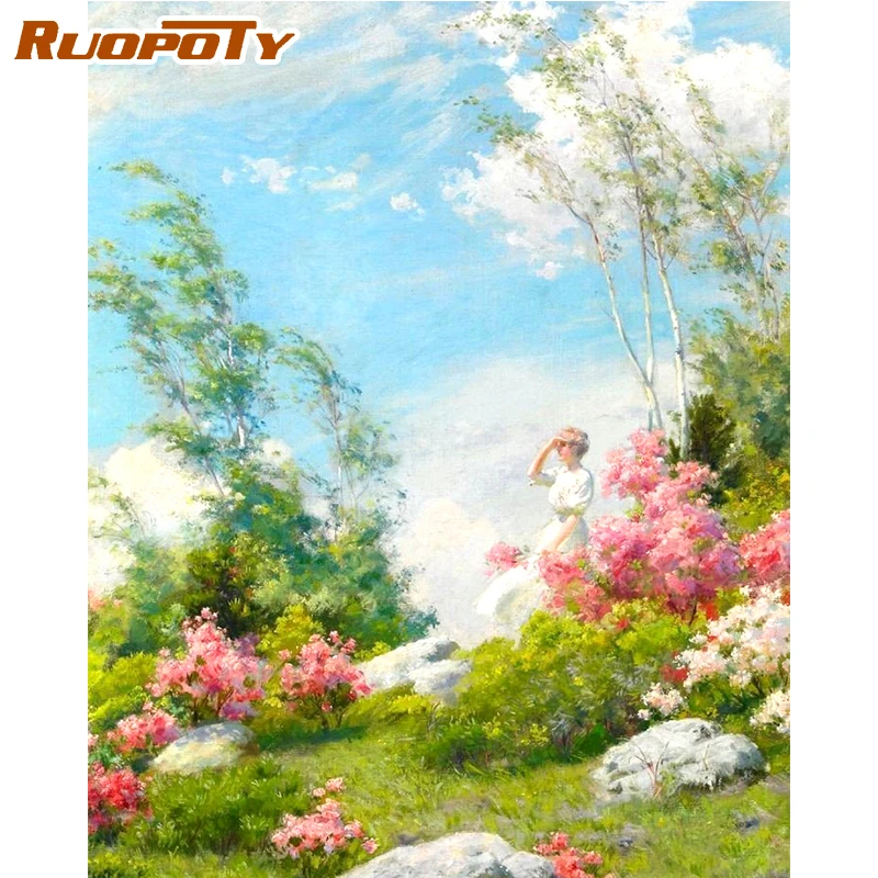 RUOPOTY DIY картина по номерам дорожная для взрослых пейзаж современное настенное