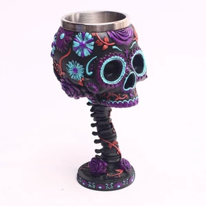 Skull Wine Glass Retro Personality Resin Ghost Head Goblet Cocktail Glass Red Creative Bar KTV Wine Glass Stainless Cup