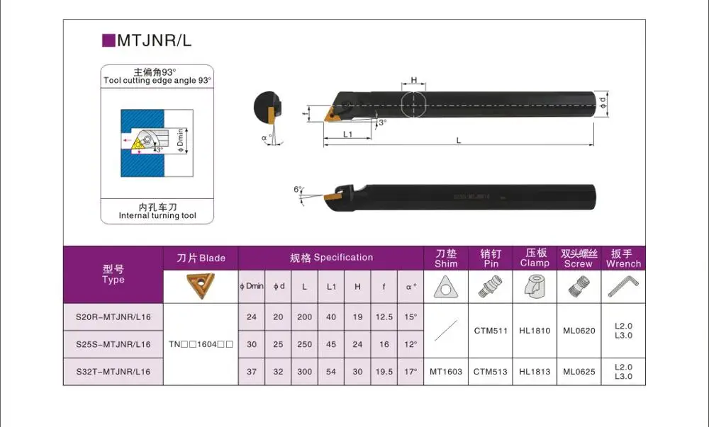 

BEYOND MTJNR Lathe Cutter Holder S20R-MTJNR16 S25S-MTJNR16 S16Q-MTJNR16 MTJNL16 use TNMG Cabide Inserts Lathe Tools Turning Bar