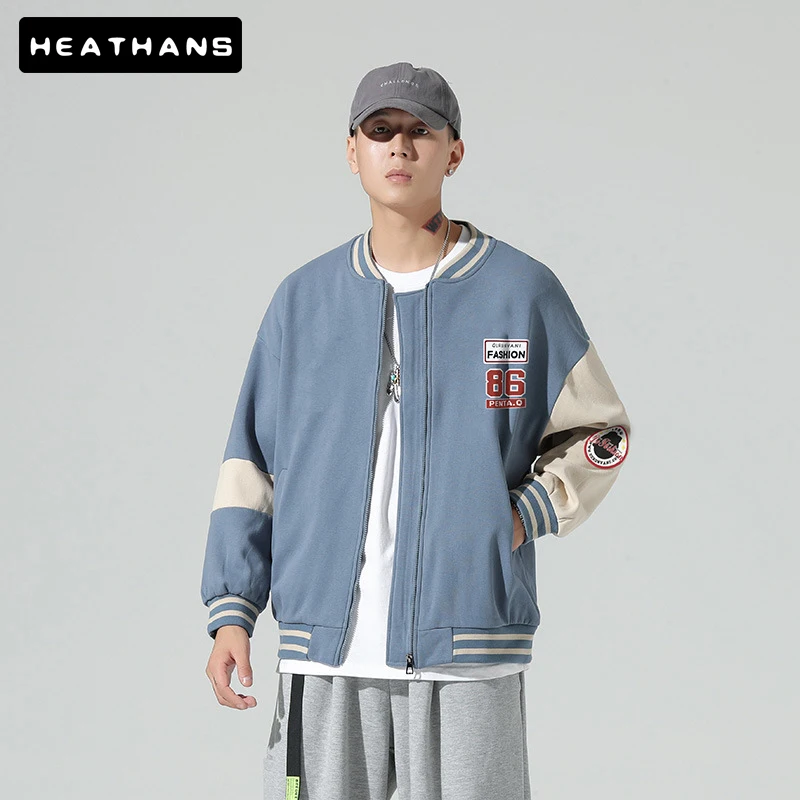 

Куртка мужская демисезонная в американском стиле, Повседневная Уличная бейсбольная куртка свободного покроя в Корейском стиле, с надписью,...