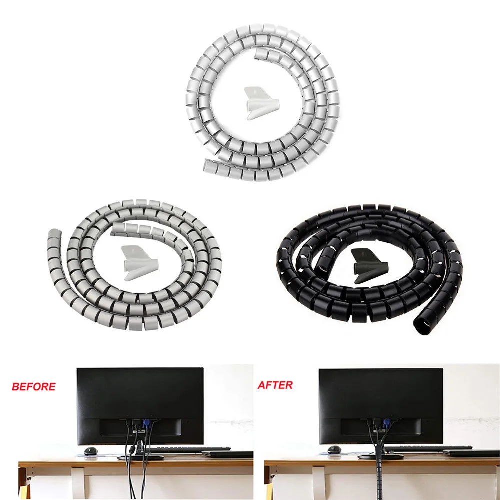 

1 X Wire Spiral Wrap(No Clip) 25MM Cable Winder Protector PE Cable Organizer Computer Cord ProtectiveTube